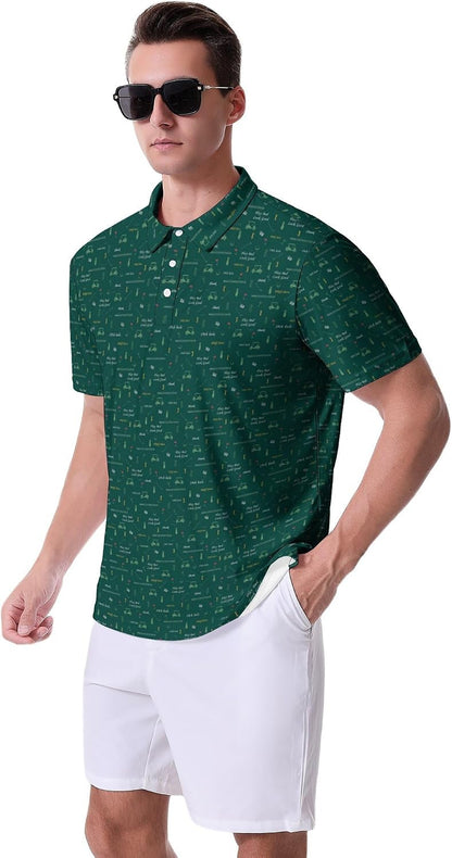 Golf Shirts for Men Moisture Wicking Golf Polo Shirts Quick Dry Short Sleeve Polo Shirts for Men