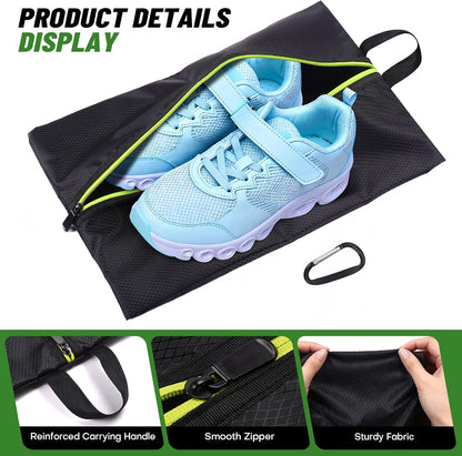 Roliwils Smell Proof Shoe Cleat Bag with Reinforced Handle | Odor-Resistant Cleat Bag with Carabiner | Travel Shoe Organizer for Men | Baseball Soccer Footwear Storage