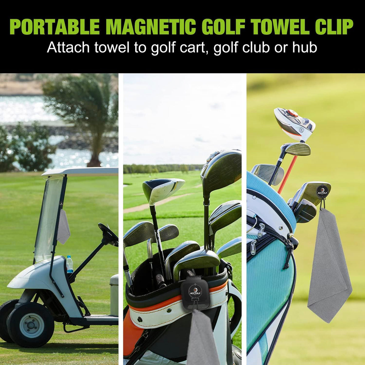 Magnetic Clip for Golf Towel, Magnetic Golf Towel Clip for Golf Cart, Clubs, Golf Hub, Removable Industrial Magnetic Accessories