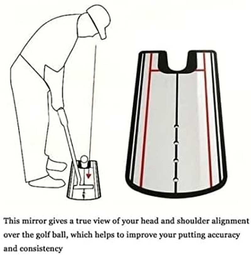 Golf Putting Alignment Mirror, Portable Putting Training Aid, Improve Your Putting Setup