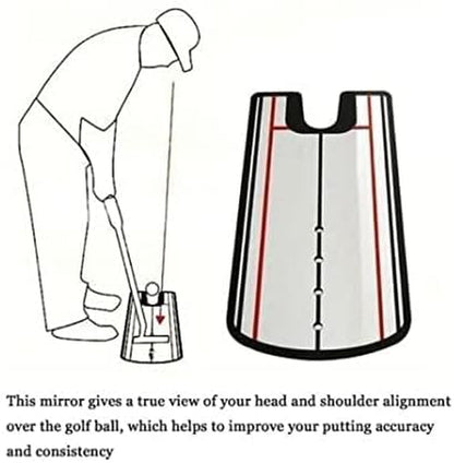 Golf Putting Alignment Mirror, Portable Putting Training Aid, Improve Your Putting Setup
