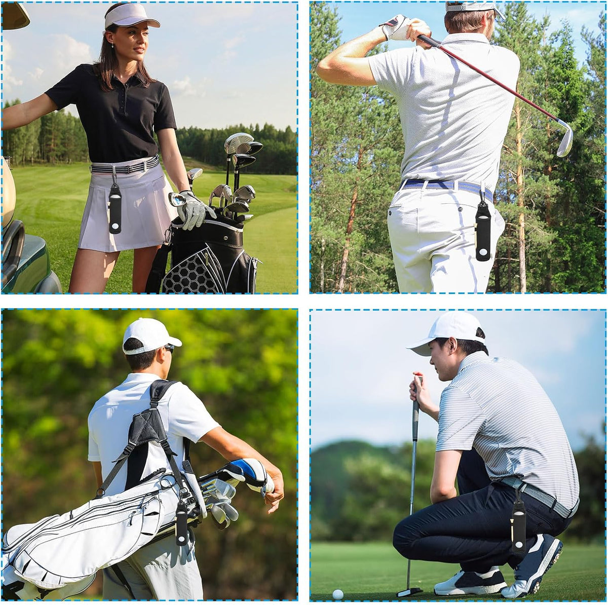 Golf Ball Carry Bag, Golf Tee Holder Pouch Portable Neoprene Golf Ball Holder with Clip for Men and Women Storage Gift