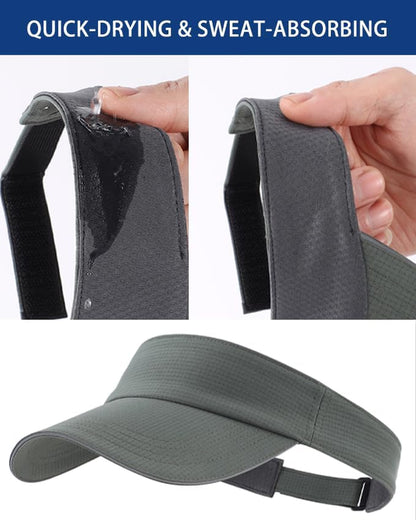 UPF50+ Sports Sun Visor Men Women Lightweight Packable Cooling Visor Hat for Running Tennis Golf