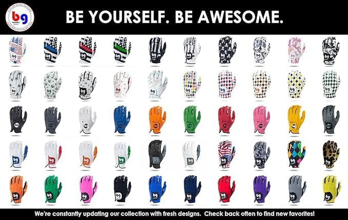 Bender - Mens Golf Glove, Durable Mesh Golf Gloves, Unique Golf Gloves - Right-Hand Glove (Worn on the Right Hand/For Left-Handed Golfers)