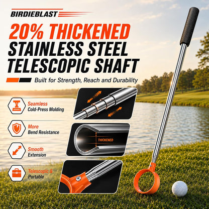 Golf Ball Retriever Telescopic for Water, 9Ft/12Ft/9.01Ft/16.3Ft/20Ft Stainless Steel Golf Ball Retriever, Professional Golf Ball Retriever
