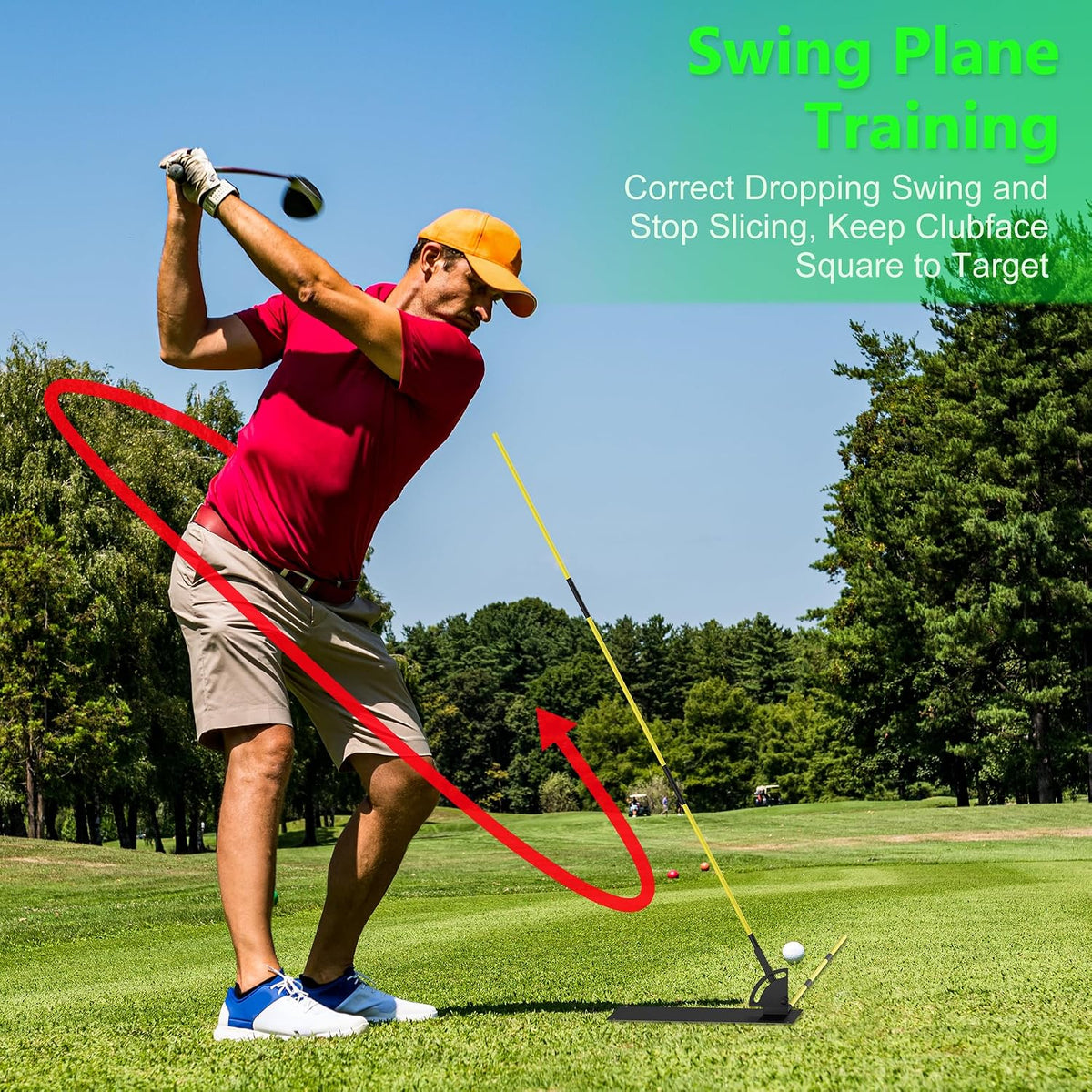 Golf Alignment Sticks - Golf Sticks Alignment Aid Golf Alignment Rods for Aiming, Putting, Full Swing Trainer, Posture Corrector Golf Training Aid with Clear Tube Case